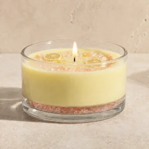 Fresh Lemon Scented Himalayan Salt Candle