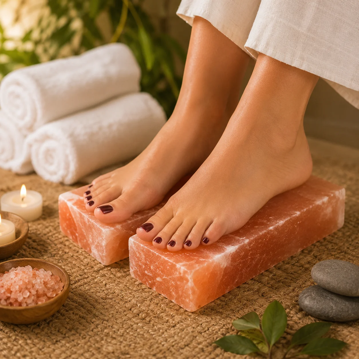 Pure Himalayan Salt Foot Therapy Blocks